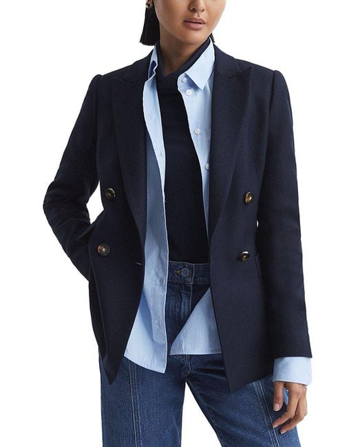 Reiss Blue Piper Turtle Neck Fitted Top