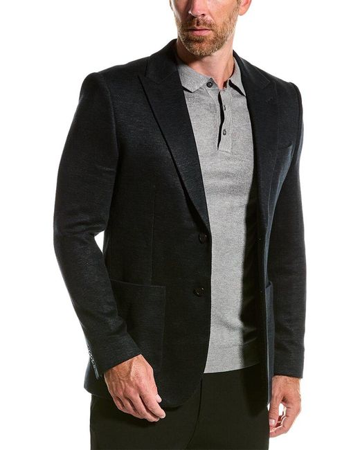 Ted Baker Keanuj Jersey Slim Fit Linen blend Blazer in Black for Men Lyst