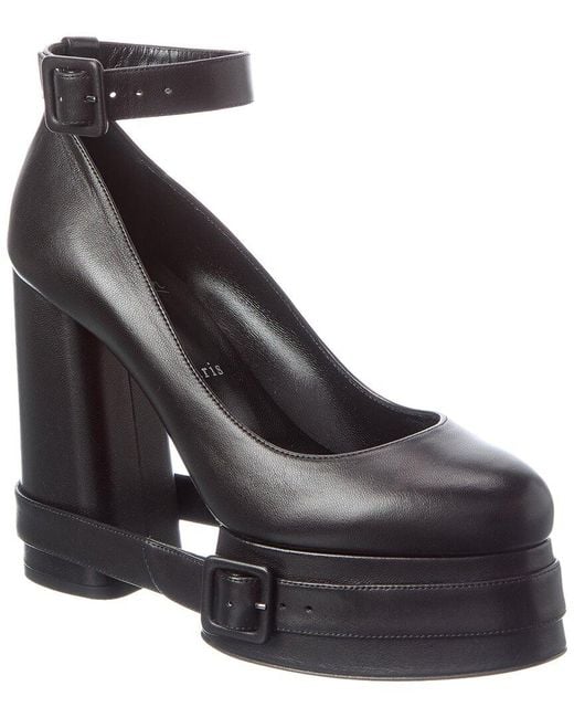 Christian Louboutin Black Yazefir Strap 127 Leather Pump
