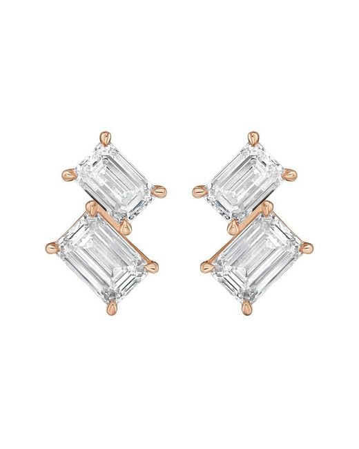 Diana M White Diana M. 14K Rose 12.00 Ct. Tw. Lab-Grown Diamond Earrings