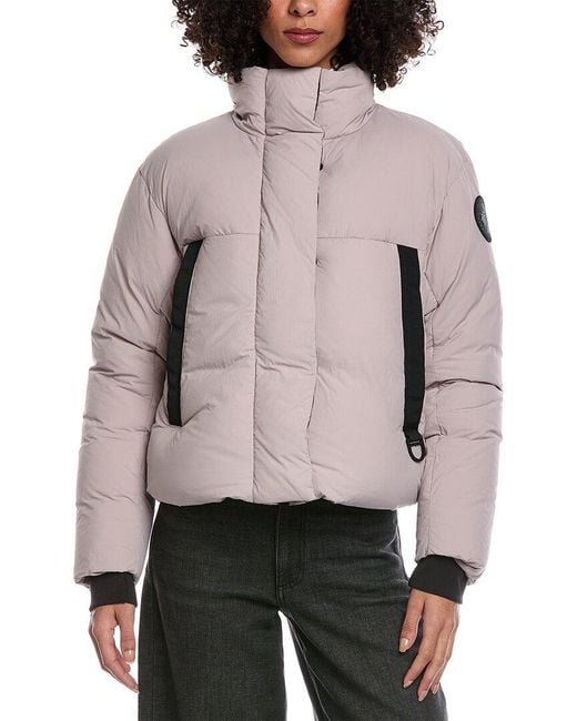 Canada Goose Gray Junction Cropped Label Puffer Coat
