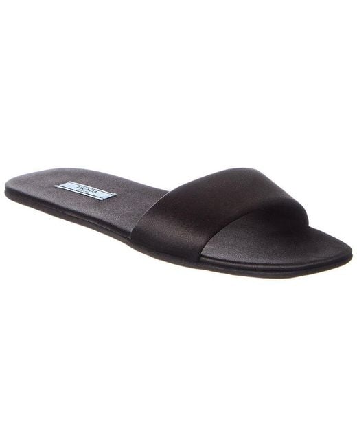 Prada Black Travel Silk Slippers And Pouch