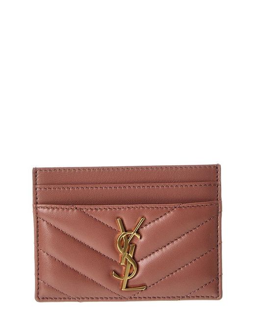 Saint Laurent Purple Monogram Matelasse Leather Card Holder