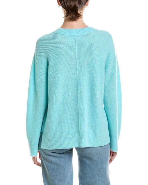 Forte Blue Rib Easy Crewneck Cashmere Sweater