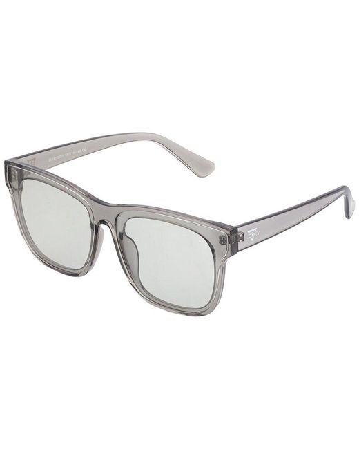 Sixty One White Unisex Delos 66mm Polarized Sunglasses