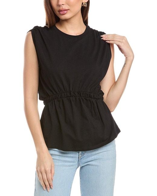 Grey State Black Peplum Top