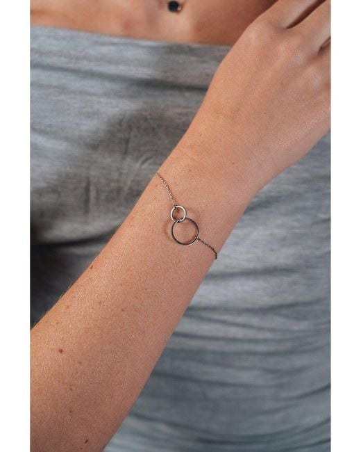 Sterling Forever White Interlocking Circle Bracelet