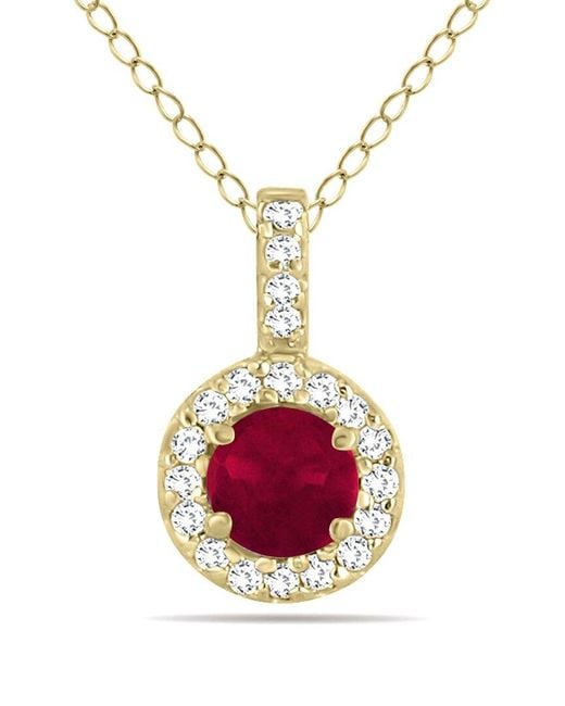 Gem Spark Pink 14k 0.55 Ct. Tw. Diamond & Ruby Necklace