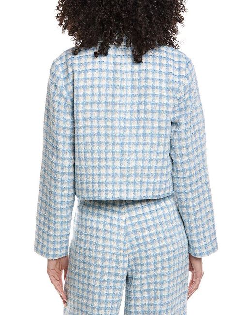 Laundry by Shelli Segal Blue Cropped Tweed Jacket