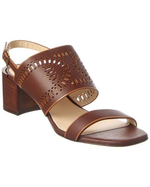 Tod's Brown Logo Leather Sandal