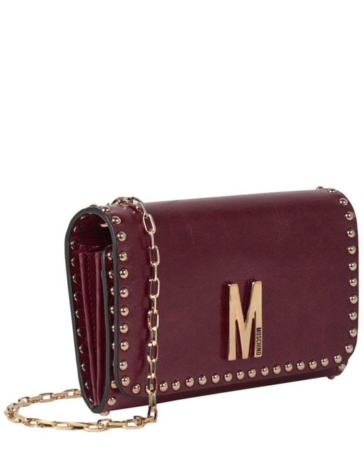 Moschino Purple Leather Shoulder Bag