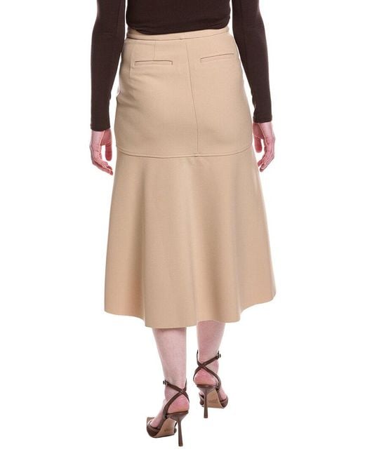 10 Crosby Derek Lam Natural Nicolette Wool Midi Skirt
