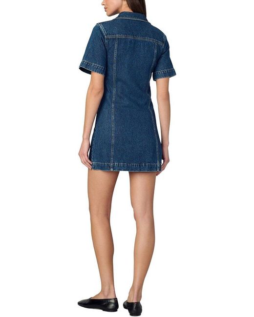 Joe's Jeans Blue The Denim Trucker Linen-Blend Shift Dress