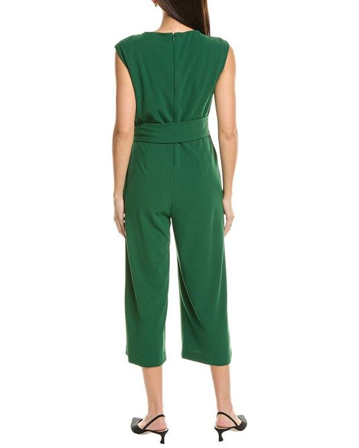 Tahari Green Cropped Jumpsuit