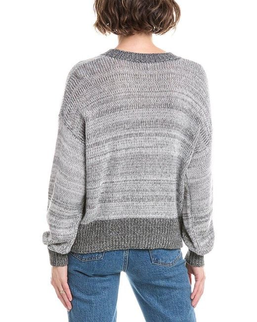 Splendid Gray Lyla Colorblock Wool-Blend Sweater