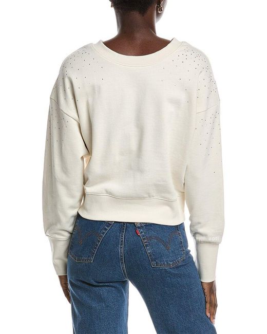 Boss White Elay Rhinestone Sweatshirt