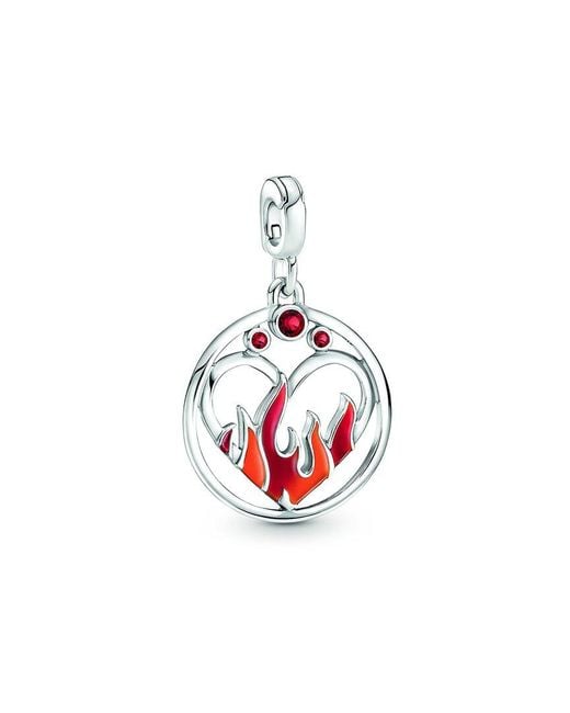 Pandora White Me Silver Crystal Fire Medallion Charm