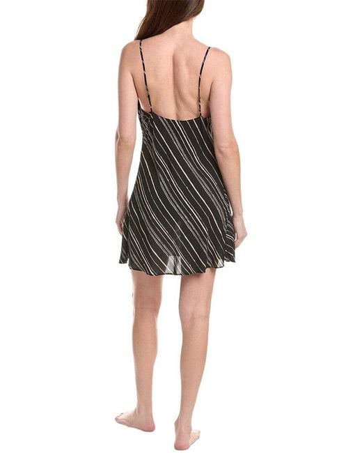 Natori Black Tate Cowl Neck Silk-Blend Chemise