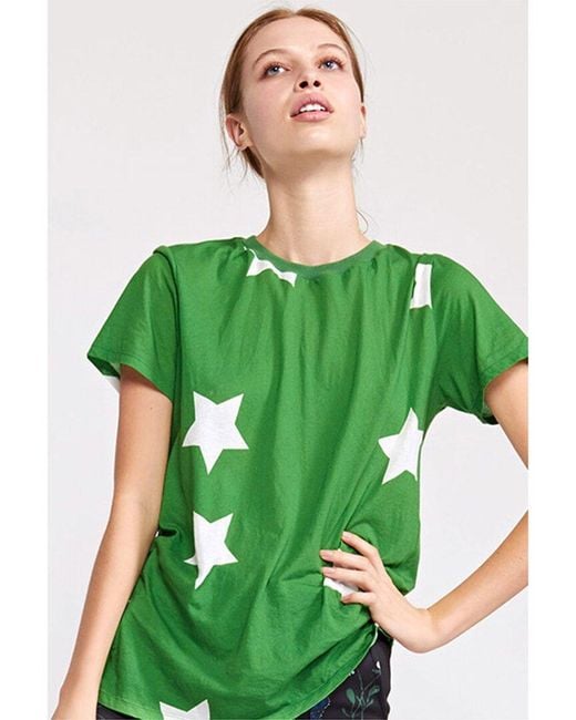 Cynthia Rowley Green Stars Printed T-shirt