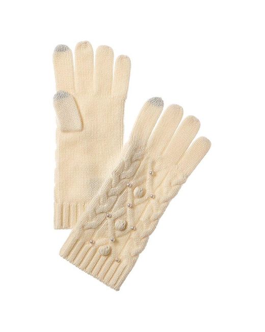 Forte Natural Pearl Cable Cashmere Gloves
