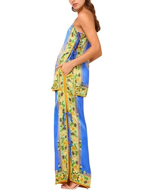 AMINA GLAM Blue 2Pc Top & Pant Set