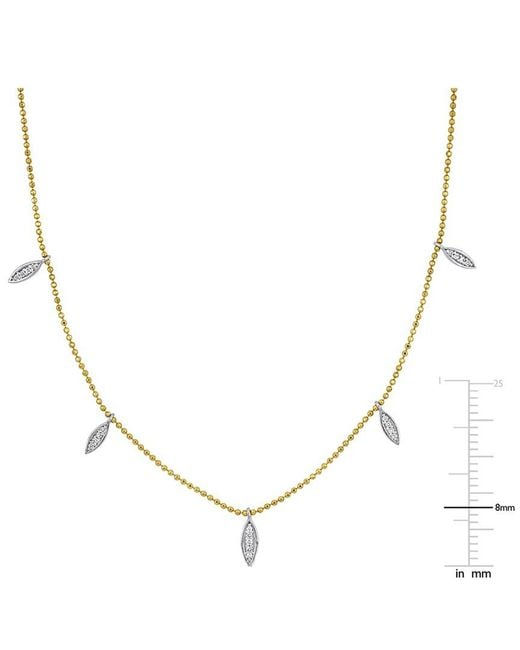 Rina Limor Metallic 14K Two-Tone 0.09 Ct. Tw. Diamond Charm Necklace