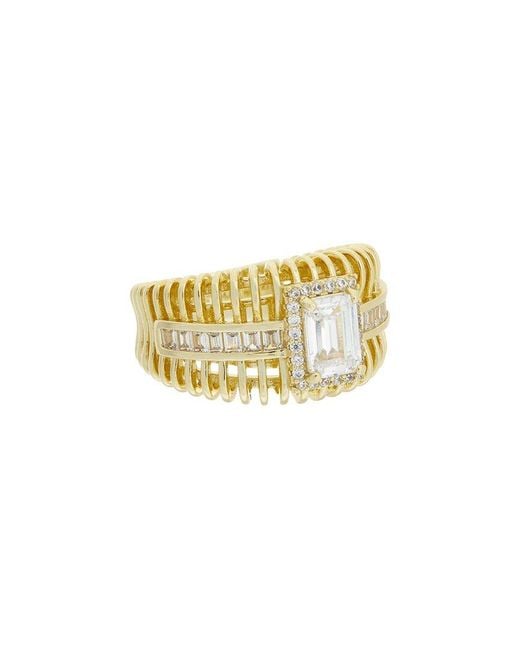 Juvell White 18K Plated Topaz Cz Ring
