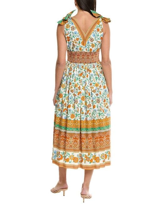 Shoshanna Yellow Bree Midi Dress