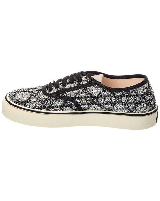 Dior White Saltwind Tweed & Canvas Sneaker