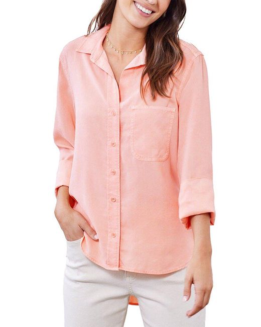 Bella Dahl Pink Shirt Tail Button-Down Shirt
