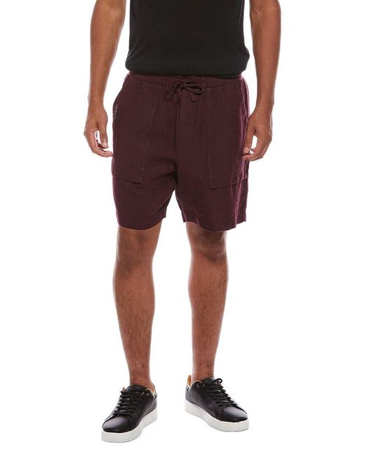 Vince Red Lightweight Hemp Pull-On Short for men