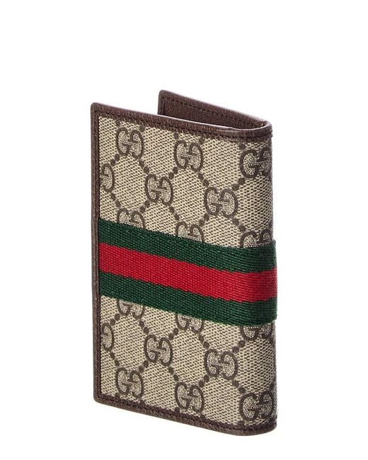 Gucci Gray Ophidia Gg Supreme Canvas & Leather Card Case