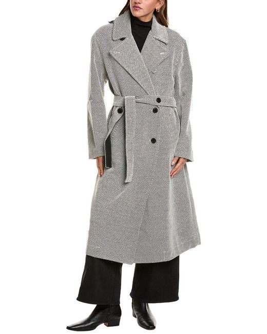Proenza Schouler Gray Ronan Wool-Blend Coat