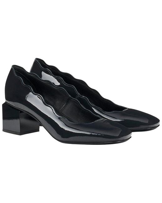 Agl Attilio Giusti Leombruni Black Angie Wave Patent Leather Pump