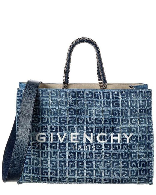 Givenchy Blue 4G Medium Denim Tote