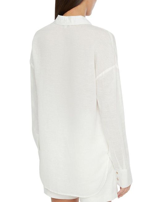 Onia White Air Linen-blend Boyfriend Shirt