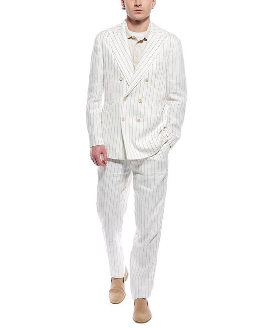 Brunello Cucinelli White 2Pc Linen Suit for men