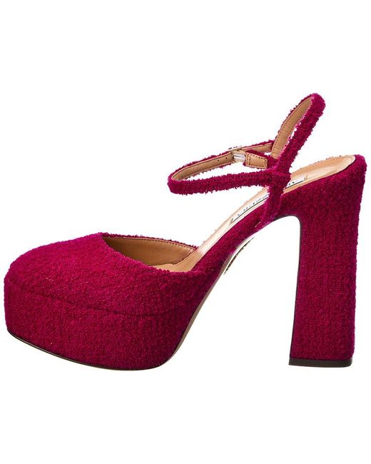 Aquazzura Red Groove Plateau 120 Boucle Platform Sandal
