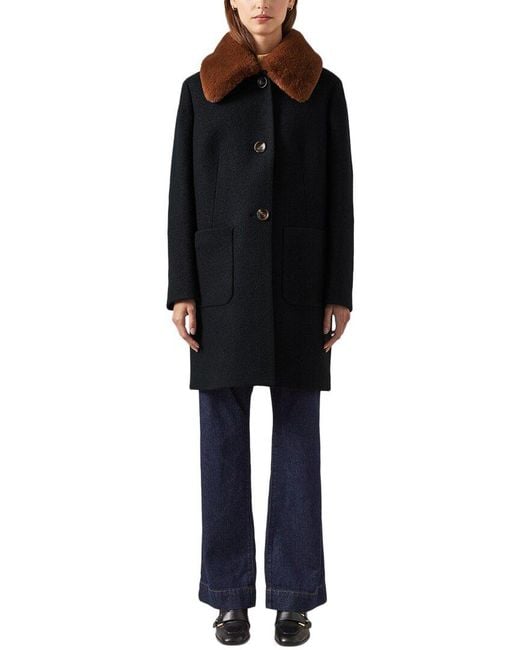 L.K.Bennett Black Aster Wool Coat