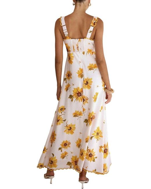 Esea Metallic Linen-Blend Midi Dress