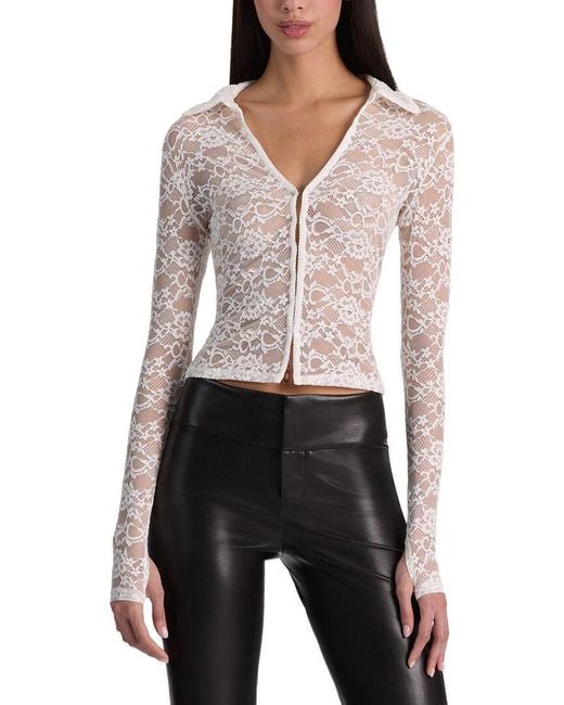 Alice + Olivia White Kara Blouse