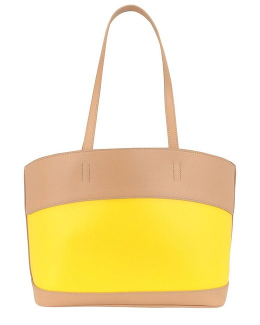 Ferragamo Yellow Charming Medium Leather Tote Bag