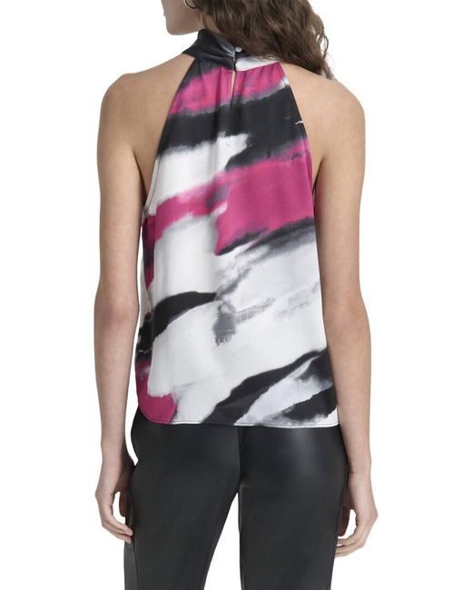 DKNY Multicolor Sleeveless Halter Top