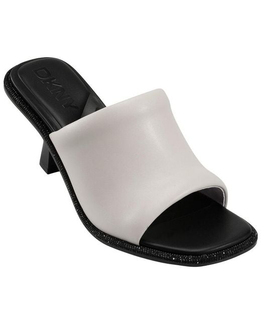 DKNY Black Reading-sandal Mule Evening Cushioned Insole Footwear Heeled