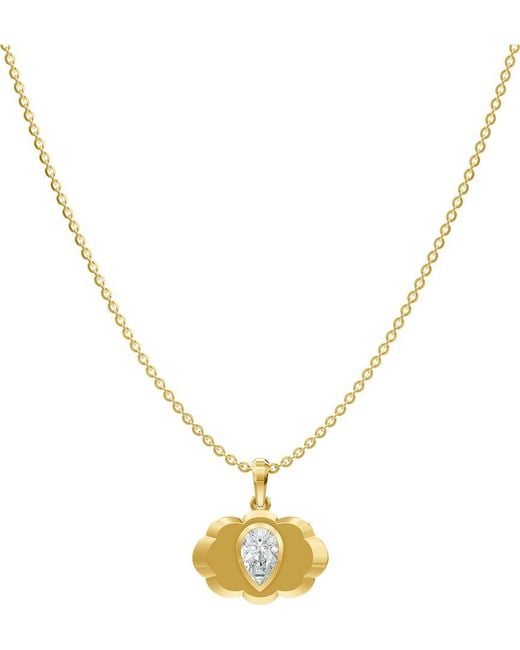 Lab Grown Diamonds Metallic 18K Over 0.95 Ct. Tw. Lab-Grown Diamond Necklace