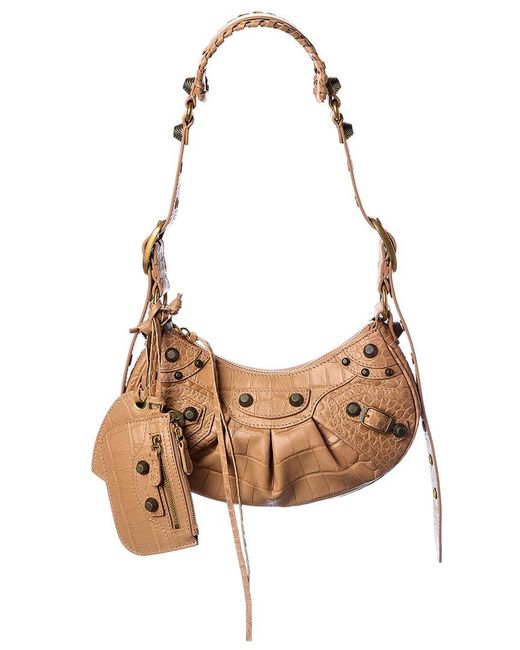 le cagole xs shoulder bag crocodile embossed