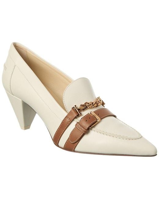 Tod's White Leather Pump