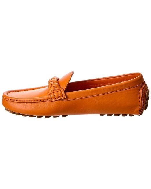 Gianvito Rossi Orange Monza Leather Loafer