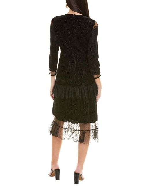 Gracia Black Velvet Glitter Maxi Dress