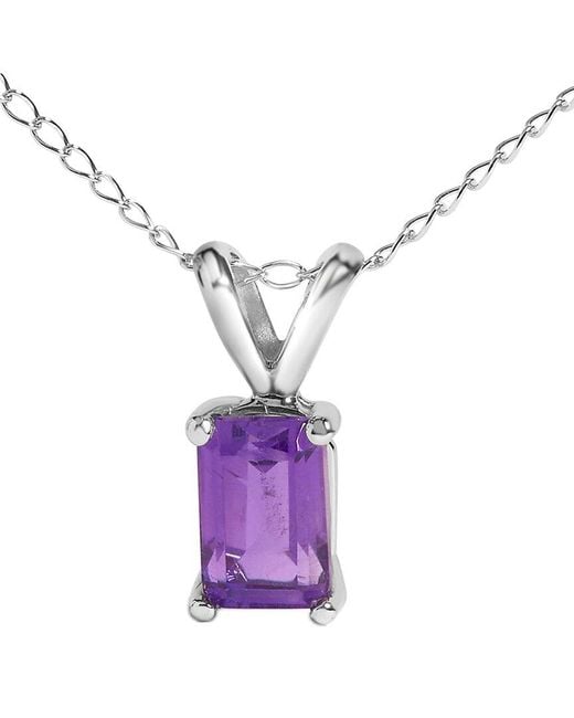 Haus of Brilliance Purple Colorful Gemstones 14K 0.40 Ct. Tw. Amethyst Pendant Necklace